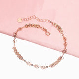 Purple Plated 14K Rose Lace Chain Charm Bracelet Wedding Jewelry