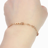 Purple Plated 14K Rose Lace Chain Charm Bracelet