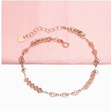 Purple Plated 14K Rose Lace Chain Charm Bracelet Wedding Jewelry