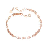 Purple Plated 14K Rose Lace Chain Charm Bracelet Wedding Jewelry