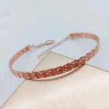 14K Rose Gold Plated Purple Bangles for Women