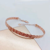 14K Rose Gold Plated Purple Bangles for Women