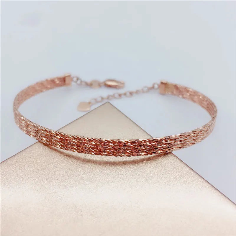 14K Rose Gold Plated Purple Bangles for Women