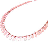 Purple Plated 14K Rose Sequins Tassel Necklace for Light Wedding