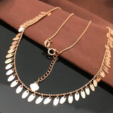 Purple 14K Rose Sequins Tassel Necklace for Women - Light Wedding Jewelry