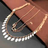 Purple Plated 14K Rose Sequins Tassel Necklace for Light Wedding