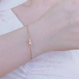Sweet Heart-shaped 14K Rose Gold Plated Bracelet for Women