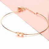 Sweet Heart-shaped 14K Rose Gold Plated Bracelet for Women