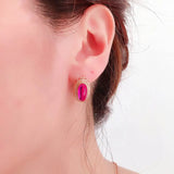 14K Rose Gold Ruby Jewelry Set with Earrings, Ring, and Necklace