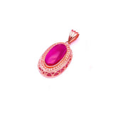14K Rose Gold Ruby Jewelry Set with Earrings, Ring, and Necklace
