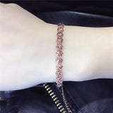 Romantic 14K Rose Gold Flower Bracelet for Women