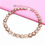 Romantic 14K Rose Gold Flower Bracelet for Women