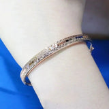 14K Rose Geometric Charm Bracelet Purple Plated for Women