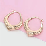14K Rose Geometric Earrings Purple Plated Women's Party Jewelry