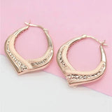 14K Rose Geometric Earrings Purple Plated Women's Party Jewelry