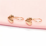 14K Rose Gold Heart Shaped Earrings for Women