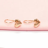 14K Rose Gold Heart Shaped Earrings for Women
