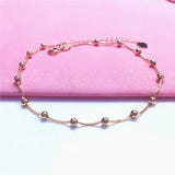 14K Rose Gold Plated Purple Bead Bracelet for Women, Charm Party Jewelry