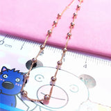 14K Rose Gold Plated Purple Bead Bracelet for Women, Charm Party Jewelry