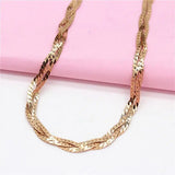 14K Rose Gold Plated Purple Chain Chunky Necklace