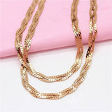 14K Rose Gold Plated Purple Chain Chunky Necklace
