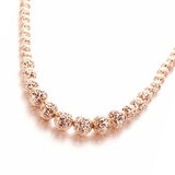 Purple Beads Necklace 14K Rose Gold Plated Chain Jewelry