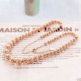 Sparkling 14K Rose Gold Beads Necklace for Women