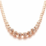 Sparkling 14K Rose Gold Beads Necklace for Women