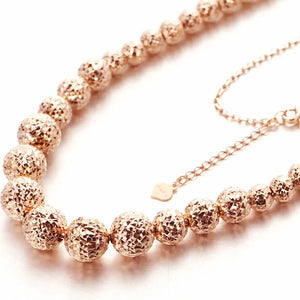 Purple Beads Necklace 14K Rose Gold Plated Chain Jewelry