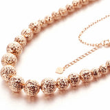 Sparkling 14K Rose Gold Beads Necklace for Women
