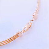 Rose 14K Gold Three-Layer Charm Bracelet for Women