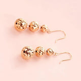 Purple Plated 14k Rose Beaded Tassel Earrings for Ladies