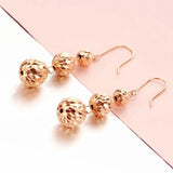 Purple Plated 14k Rose Beaded Tassel Earrings for Ladies