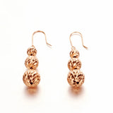 Purple Plated 14k Rose Beaded Tassel Earrings for Ladies