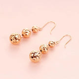 Purple Plated 14k Rose Beaded Tassel Earrings for Ladies