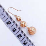 Purple Plated 14k Rose Beaded Tassel Earrings for Ladies