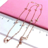 Purple Plated 14K Rose Chains Copper Coins Necklace for Woman Wedding