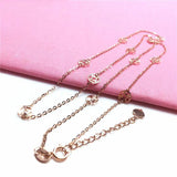 Purple Plated 14K Rose Chains Copper Coins Necklace for Woman Wedding