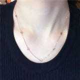 Purple Plated 14K Rose Chains Copper Coins Necklace for Woman Wedding