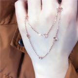 Purple Plated 14K Rose Chains Copper Coins Necklace for Woman Wedding