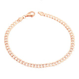 14K Rose Chunky Chain Bracelet with Purple Plated Charm