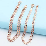 14K Rose Chunky Chain Bracelet with Purple Plated Charm