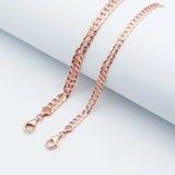 14K Rose Chunky Chain Bracelet with Purple Plated Charm