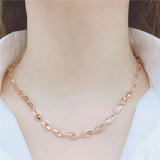 Purple Plated 14k Rose Olive Chunky Necklace Romantic Stacking Chains