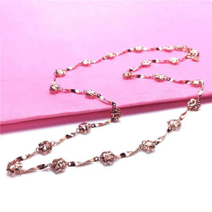 14k Rose Flower Chunky Necklace Romantic Wedding Jewelry