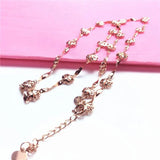 14k Rose Flower Chunky Necklace Romantic Wedding Jewelry