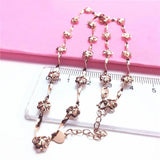 14k Rose Flower Chunky Necklace Romantic Wedding Jewelry