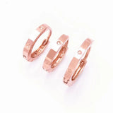 Purple Plated 14k Rose Hoop Earrings for Women
