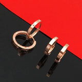 Purple Plated 14k Rose Hoop Earrings for Women