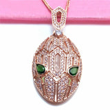 14k Rose Gold Plated Emerald Crystal Charm Necklace